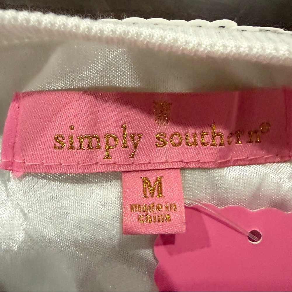 Simply Southern White Sequin Top with Gold Details - Picture 4 of 5